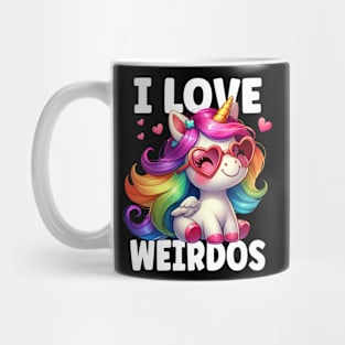 I Love Weirdos Unicorn Mug